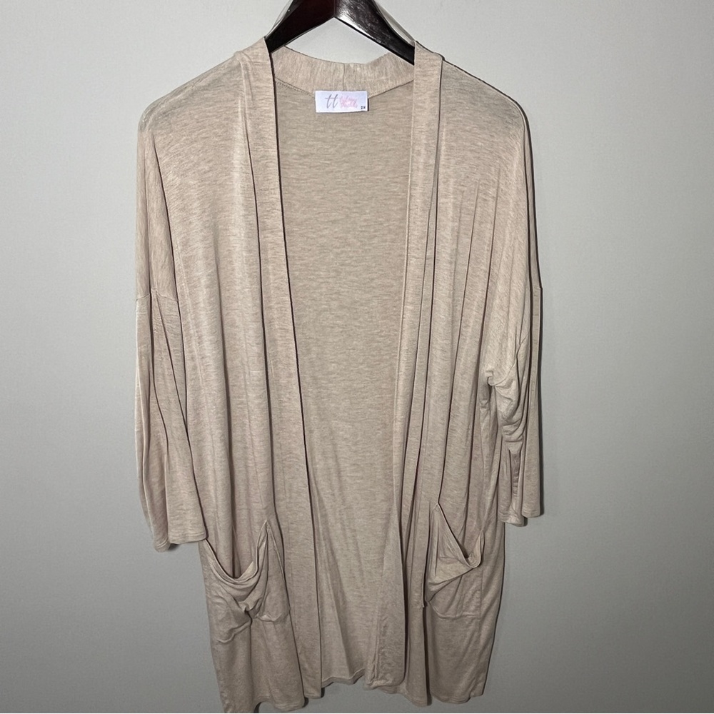 TT Beige Open-Front Cardigan